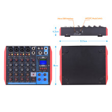 AG-6 6-Channel Digital Audio Mixer +48V Phantom Power BT/USB/MP3