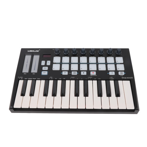 25 Key USB MIDI Keyboard Controller 16 RGB Backlit Pads 8 Knobs 2