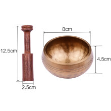 Tibetan Singing Bowl Set 8cm Handmade Metal Bowl Cushion