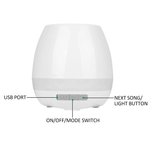 Smart LED Music Flower Pot BT Wireless Night Light Touch-Sensor 2
