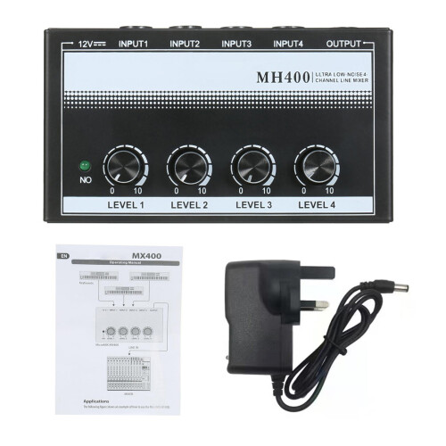 Mini Portable 4-Channel Audio Mixer with Volume Control