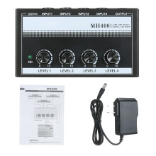MH400 4-Channel Line Mixer Ultra Low-Noise for Guitars Bass Keyboards