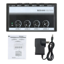 MH400 4-Channel Line Mixer Ultra Low-Noise for Guitars Bass Keyboards