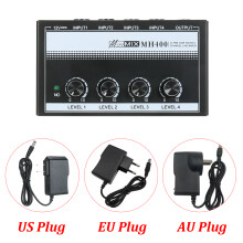 MH400 4-Channel Line Mixer Ultra Low-Noise for Guitars Bass Keyboards