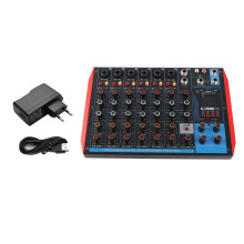AG-8 8-Channel Digital Sound Mixer +48V Phantom Power BT MP3 DJ Live