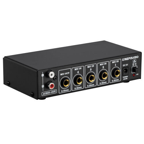 4-Channel Mini Microphone Mixer with Stereo Output and EQ Adjustment 2