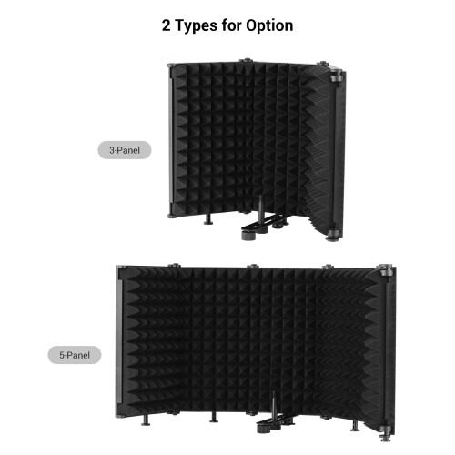 Mic Isolation Shield 3-Panel Foam Sound Absorber with Adapter 1