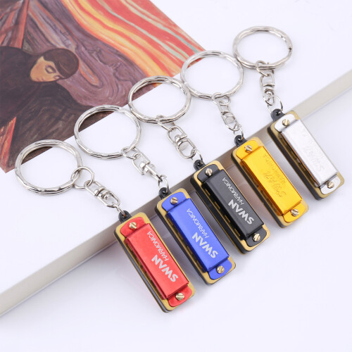 SWAN Keychain Harmonica 4 Holes 8 Tones Key C Small 1