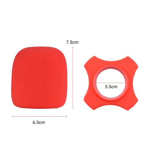 Mic Protection Kit Foam Windshield Silicone Ring Rod Sleeve 2