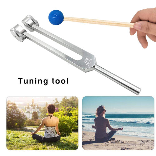 136.1Hz Aluminum Silver Tuning Fork Chakra Sound Healing Tool 1