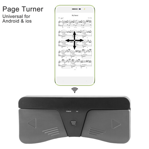 Wireless BT Page Turner Pedal for iOS Android Smartphones Tablets