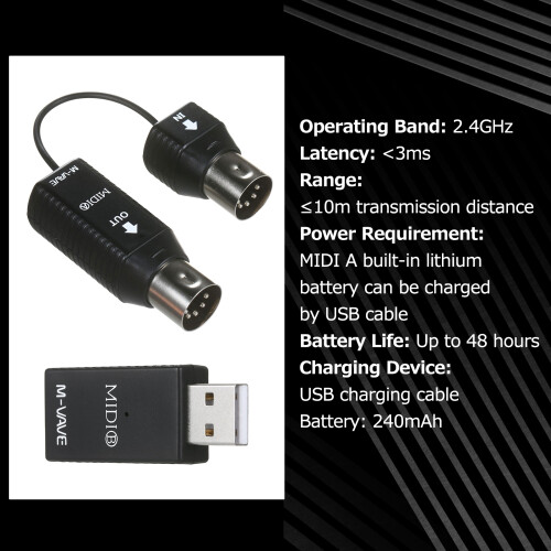 M-VAVE MS1 Mini Wireless MIDI System Plug and Play 2
