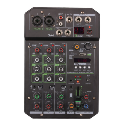 Mini Audio Mixer USB BT 48V Phantom Power 1