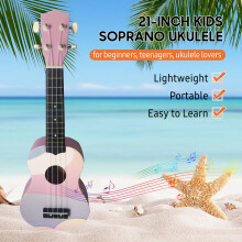 21-inch Kids Soprano Ukulele 4-String Basswood Gig Bag