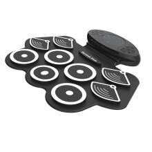 9-Pad Electronic Drum Set Roll-Up Silicone Pad 2 Speakers Rechargeable
