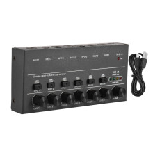 6 Channel Stereo Mixer 6 Input 1 Output Portable Mini DC 5V