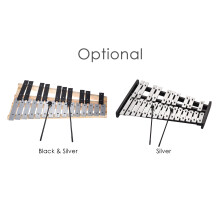25 Note Glockenspiel Wooden Base Aluminum Bars 2 Mallets with Bag