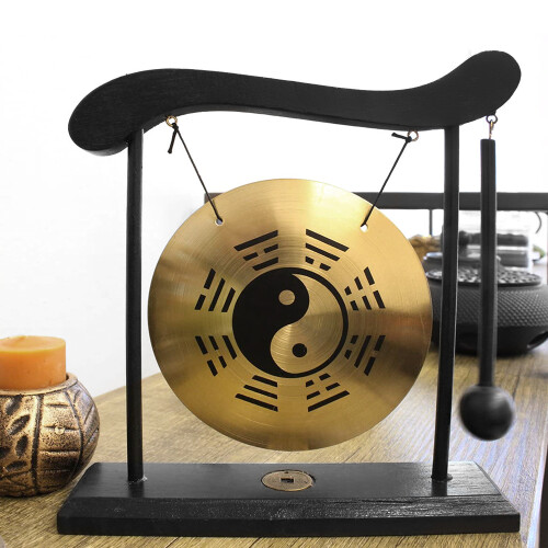 Mini Desktop Gong Table Wind Chime with Mallet Home Decor Gift 2