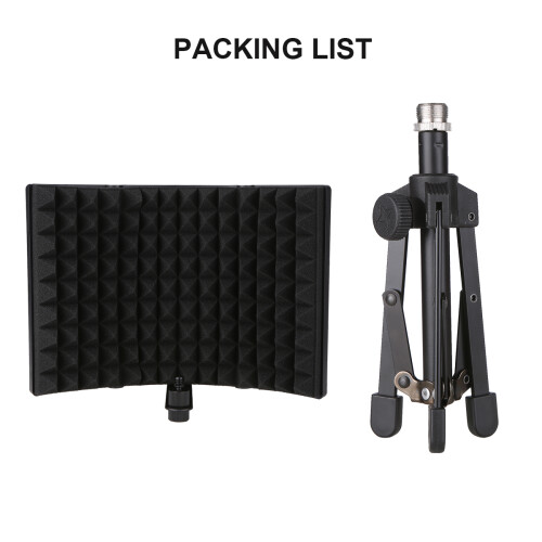 3-Panel Foldable Mic Windscreen with Sponge for Studio 2