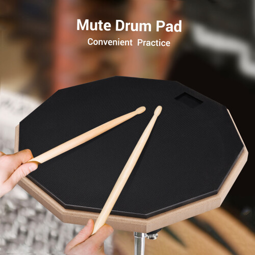 12 Inch Mute Drum Practice Pad with Carry Bag 2