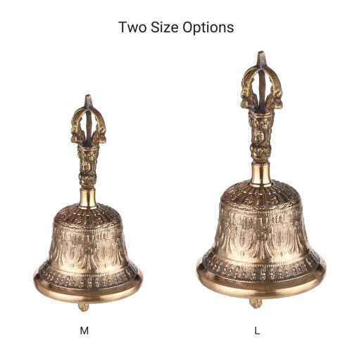 Tibetan Bronze Hand Bell with Vajra Padding 2