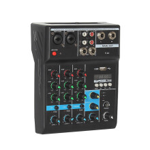 4-Channel USB Mixer with BT Reverb Tone Adjustment for Recording