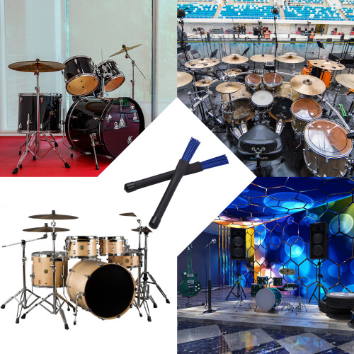 2pcs Drum Stick Brush 1-Pair Retractable Jazz Nylon Brushes 2