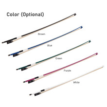 4/4 Carbon Fiber Violin Bow Ebony Frog White Horsehair Balanced