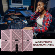 3-Door Studio Mic Isolation Shield Foldable Pop Filter EVA Foam