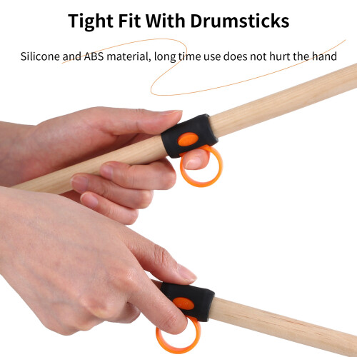 2Pcs Drumstick Control Clip Finger Ring Anti Slip Grips for Drummers 1