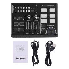 Gaming Audio Mixer 48V Phantom RGB BT Plug Play for Streaming