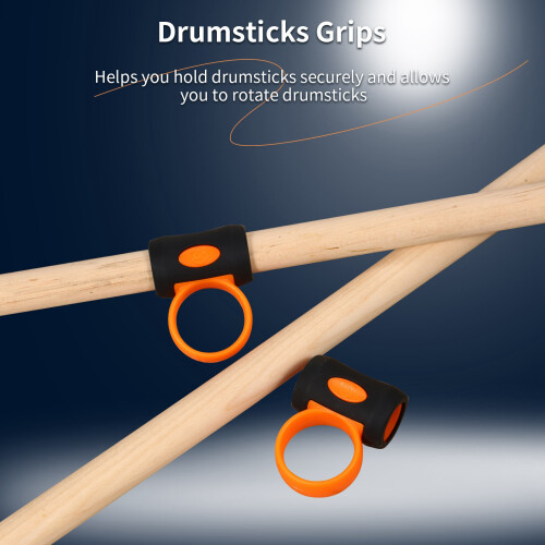 2Pcs Drumstick Control Clip Finger Ring Anti Slip Grips for Drummers 2