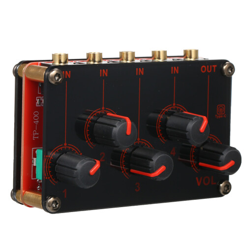 4-Channel Stereo Mixer Passive Mini Low Noise Studio Stage 2