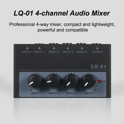 4 Channel Mini Mixer 4 Input 1 Output DC 5V Portable 2