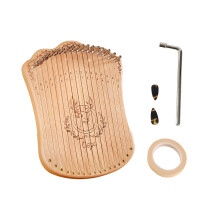 17 String Lyre Harp Portable Beech Wood with Tuning Wrench