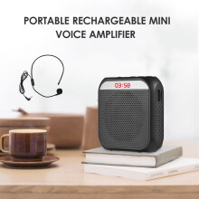 Portable Voice Amplifier Rechargeable Mini LED MIC Headset Waistband
