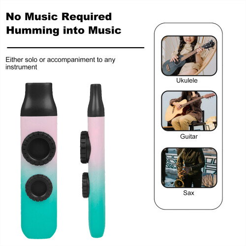 Kazu Flute Double Hole Kazoo 10pcs Replaceable Nozzle 2
