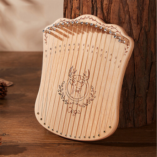 17 String Lyre Harp Portable Beech Wood with Tuning Wrench 1