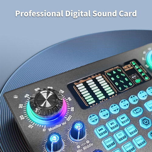 Portable Digital Mixer BT USB 48V Phantom Power Live Rechargeable