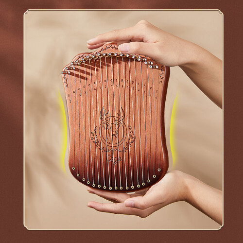17 String Lyre Harp Portable Beech Wood with Tuning Wrench Picks 2