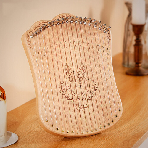 17 String Lyre Harp Portable Beech Wood with Tuning Wrench 2