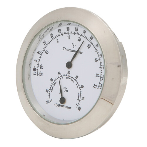 Round Thermometer Hygrometer for Violin Guitar Case (Silver) 2