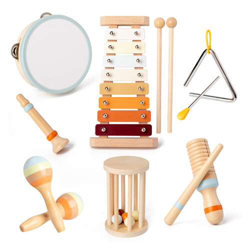 7 Pcs Wooden Percussion Instruments 8-tone Xylophone