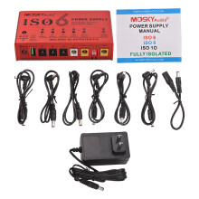 MOSKYAUDIO 7-Channel Guitar Pedal Power Supply 6DC+1USB LED