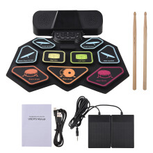 Electronic Drum Set 9 Pads Dual Speaker BT MIDI 8 Styles