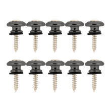 10Pcs Black Guitar Strap Lock Button End Pin Screw for Ukulele Bass