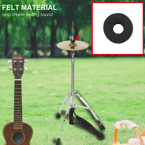 10pcs Drum Cymbal Felt Pads Set Replacement Parts Black Accessory 1