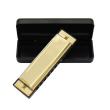 IRIN Lightweight Gold 10 Hole Harmonica Musical Instrument