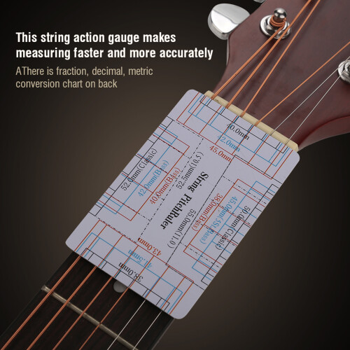 2Pcs String Action Gauge Ruler for Guitar Bass 2