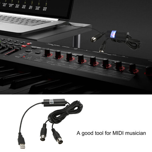 Universal MIDI to USB Cable Converter with LED Indicator 1